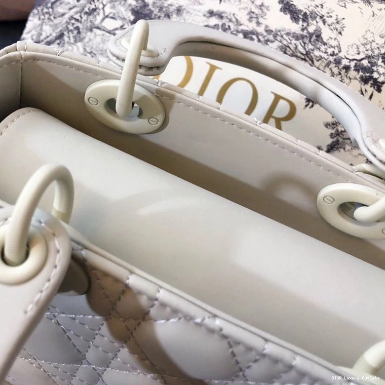 Cheap Dior Calfskin Cannage Ultramatte White Bag My ABCDior Lady 0806 Luxury